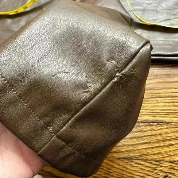 PrettyLittleThing Chocolate PU High Waist Wide Leg Pants Size 6 - Picture 8 of 12